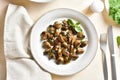 Sauteed mushroom with greens