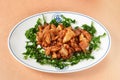 Sauteed sliced chicken