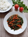 Sauteed vegetables on a white plate
