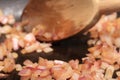 Sauteing Diced Red Onion. Royalty Free Stock Photo