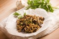 sauteed chiodini mushroom with parsley Royalty Free Stock Photo