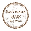 Sauvignon Blanc grunge rubber stamp