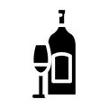 sauvignon blanc white wine glyph icon vector illustration