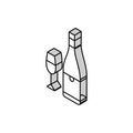 sauvignon blanc white wine isometric icon vector illustration