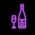 sauvignon blanc white wine neon glow icon illustration