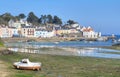 Sauzon seaport at low tide Royalty Free Stock Photo