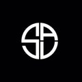 SAV logo SAV icon SAV monogram SAV letter minimalist Circle flat Unique modern abstract logo design Royalty Free Stock Photo