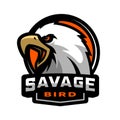 Savage bird. Eagle sports logo.