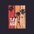 Savage California t-shirt vector design, poster, print, template