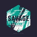 Savage seaside vector graphic t-shirt design, poster, print