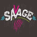 Savage t-shirt graphics Royalty Free Stock Photo