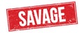 SAVAGE text on red grungy rectangle stamp Royalty Free Stock Photo