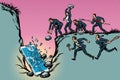 Savages businessmen kill a smartphone. Politics and censorship.