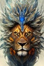 Savanna Serenity: Digital Lion Illustration Assortment