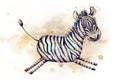 Savannah animals funny character - baby zebra