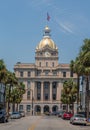 Savannah City Hall and Bull Street Royalty Free Stock Photo