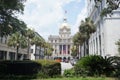 Savannah City Hall located on Bull Street, with palm trees on a sunny day Royalty Free Stock Photo