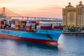 Maersk Line on Savannah River Royalty Free Stock Photo