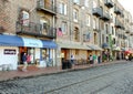 Savannah, Georgia bars and restaurants on River Street. Royalty Free Stock Photo