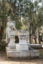 Savannah, Georgia - February 20, 2023: View of historic Bonaventure Cemetery with graves and scenic landscape in view.