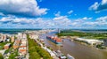 Savannah, Georgia, USA Downtown Skyline Aerial Royalty Free Stock Photo