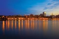 Savannah Riverfront at Dusk Royalty Free Stock Photo