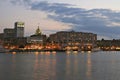 Savannah riverfront twilight Royalty Free Stock Photo