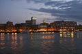 Savannah riverfront twilight