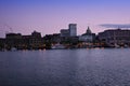 Savannah riverfront twilight Royalty Free Stock Photo