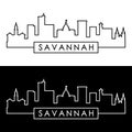 Savannah skyline. Linear style. Royalty Free Stock Photo