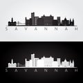 Savannah USA skyline and landmarks silhouette Royalty Free Stock Photo