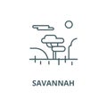 Savannah vector line icon, linear concept, outline sign, symbol Royalty Free Stock Photo