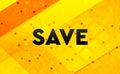 Save abstract digital banner yellow background