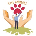 Save animals symbol of rescuing pets symbolic image