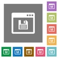 Save application square flat icons