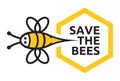 Save the bees sign Royalty Free Stock Photo