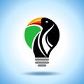 Save bird animal idea in bulb