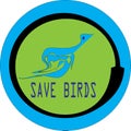 Save birds profile round icon IMAGE Royalty Free Stock Photo