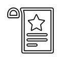 Save, bookmark line icon. Outline vector