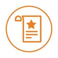 Save, bookmark icon. Orange color vector EPS