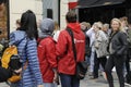 SAVE THE CHILDREN WORKER IN RED JACKET