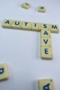 Save children's with Autism illustration, Playing word games. Royalty Free Stock Photo