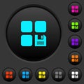 Save component dark push buttons with color icons