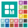 Save component square flat multi colored icons
