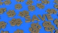 Save concept with dollar signs Royalty Free Stock Photo