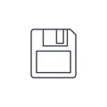 Save data, diskette thin line icon. Linear vector symbol