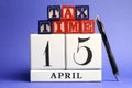 Save the Date, April 15, USA Tax Day Royalty Free Stock Photo