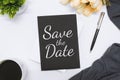 Save the Date on Black Invitation Card