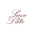 Save the date calligraphy icon isolated on white background Royalty Free Stock Photo