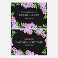 Save the date card template with lilac flower frame Royalty Free Stock Photo